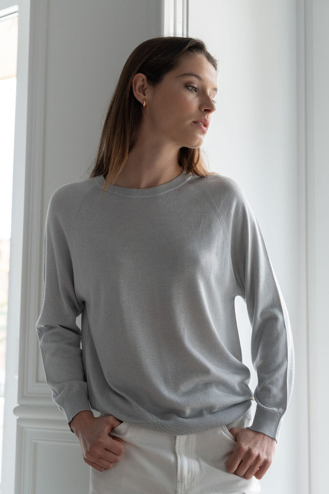 Bel Cashmere | Jersey Chelsea gris perla