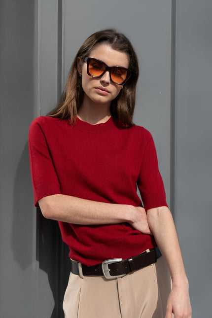 Bel Cashmere | Jersey Roma granate