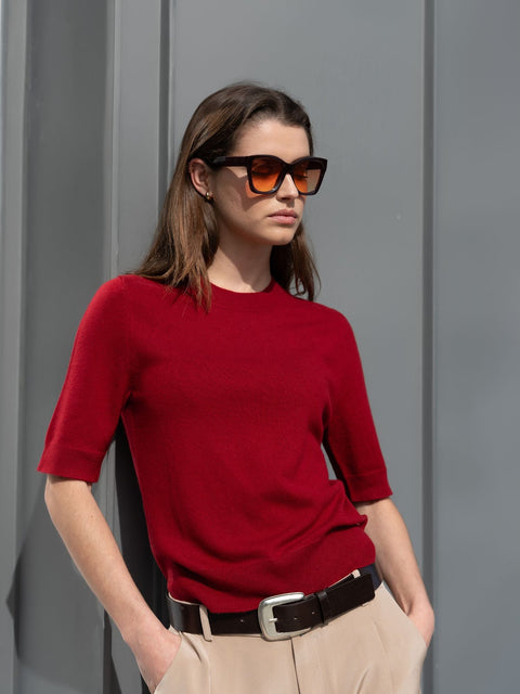 Bel Cashmere | Jersey Roma granate