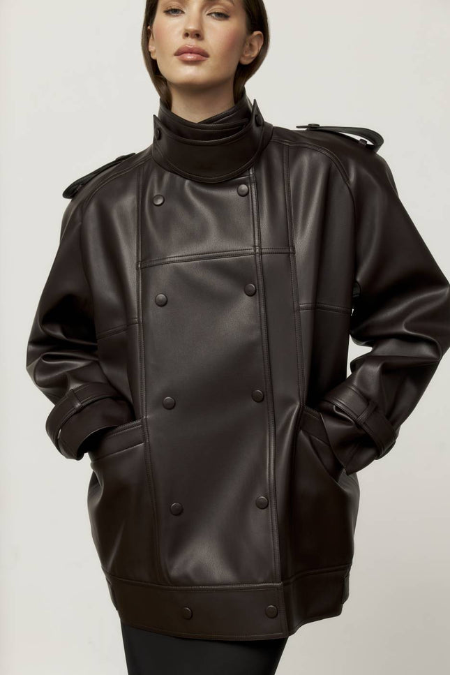 Kolosova | Chocolate Double-Breasted Jacket