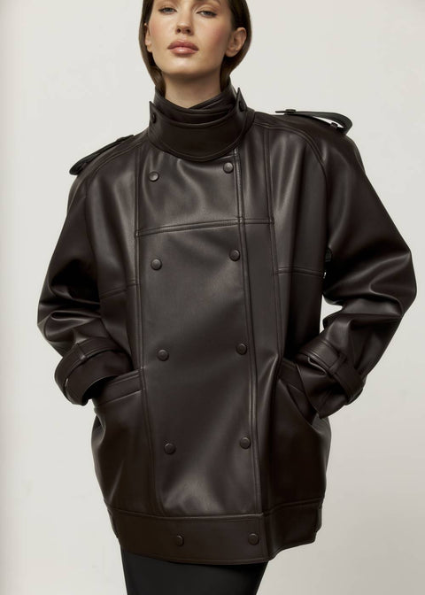 Kolosova | Chocolate Double-Breasted Jacket