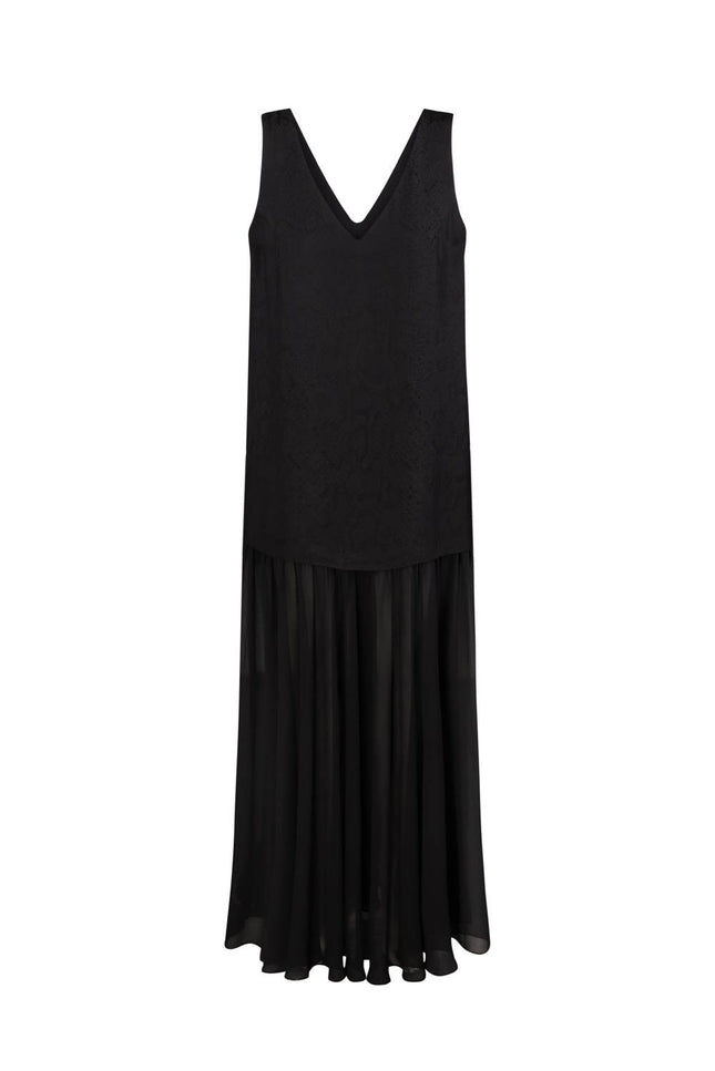 Kolosova | BLACK MAXI DRESS WITH REPTILES PRINT