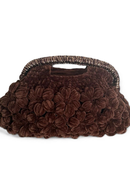 Springmoonatelier | Handmade Velvet Floral Handbag – Statement Crochet Bag