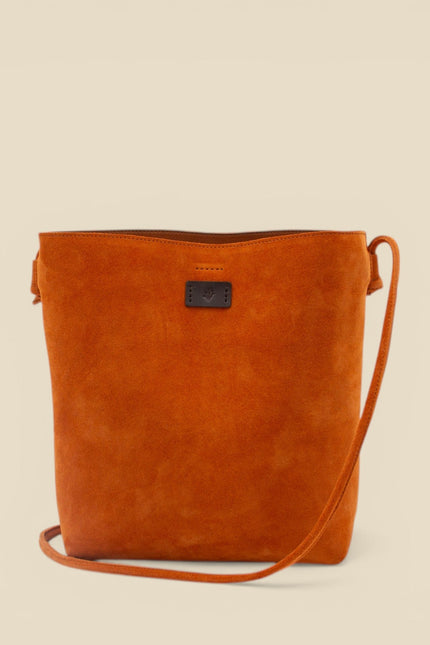 bolso de piel klamath naranja oxido foto estudio frontal