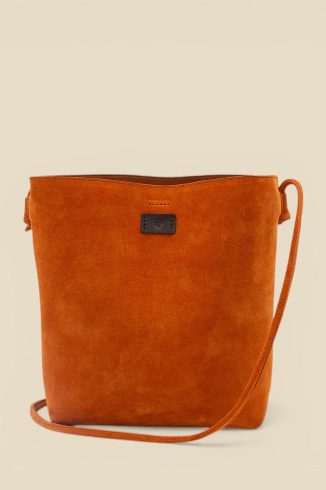 bolso de piel klamath naranja oxido foto estudio frontal