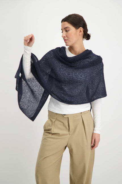 Alpaca Loca | Knitted Scarf Navy
