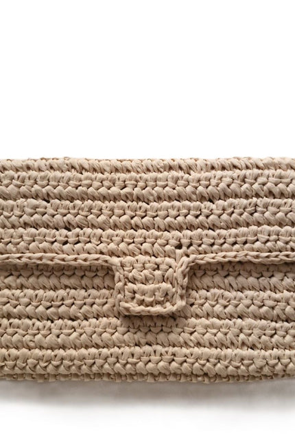 Springmoonatelier | Handwoven Raffia Clutch Wallet – Natural & Black