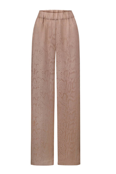 Kolosova | BEIGE PANTS WITH ANIMAL REPTILES PRINT