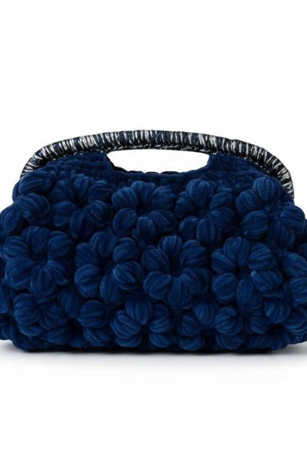 Springmoonatelier | Handmade Velvet Floral Handbag – Statement Crochet Bag