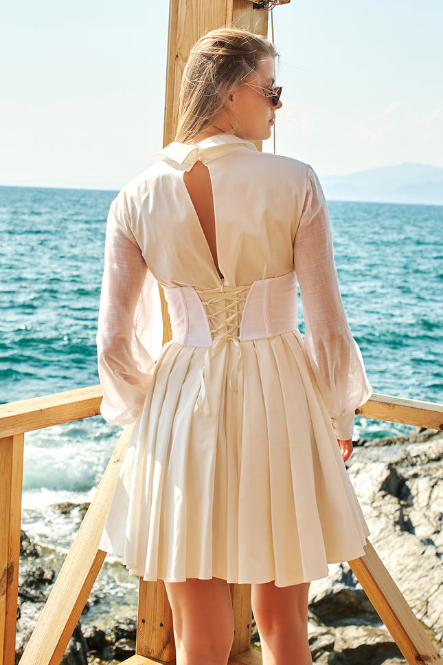 Petra Petrova | Flare Corset  Dress With Sleeves  La Bonita