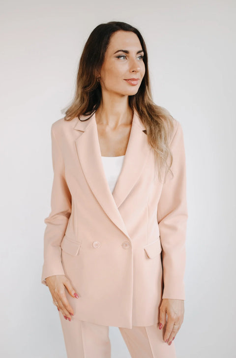 Etanna I Double-breasted Blazer Peach