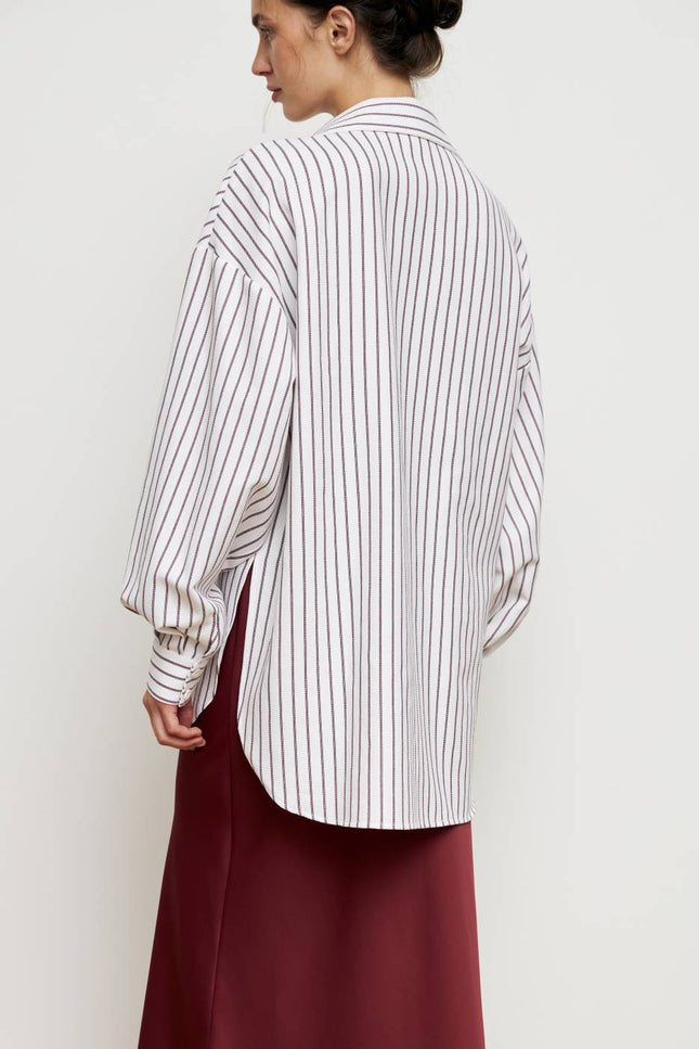 Kolosova | SHIRT WITH STRIPED VOLUME SLEEVES
