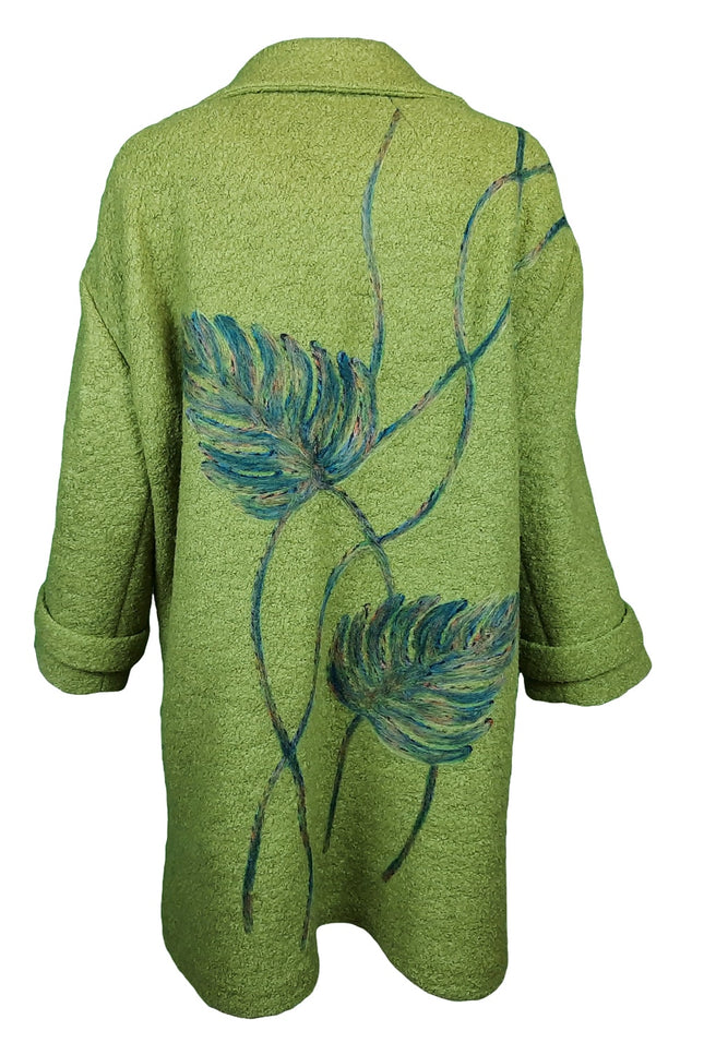 Lalipop Design | Short Coat with large leaf embroidery at the back