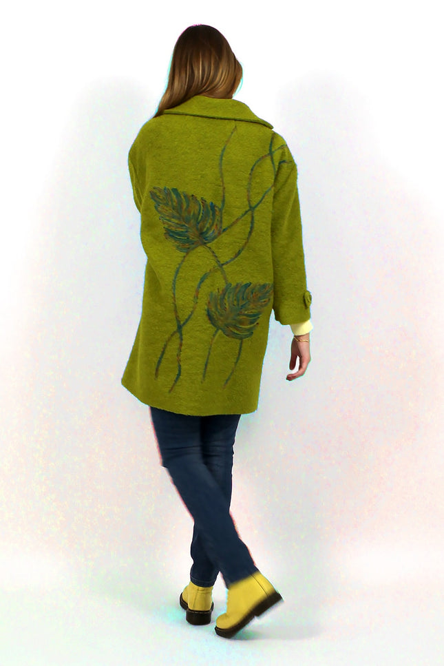 Lalipop Design | Short Coat with large leaf embroidery at the back