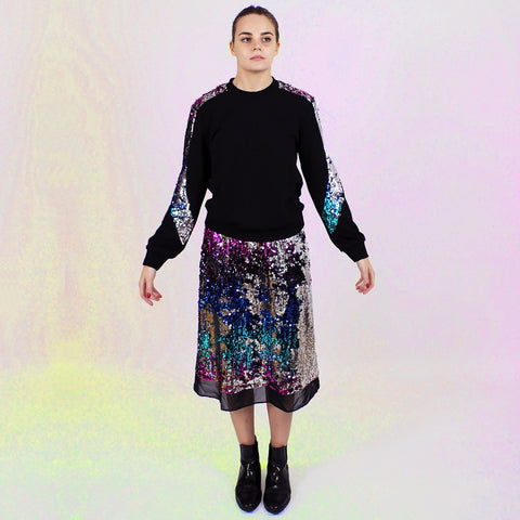 Lalipop Design | Dwustronna spódnica midi z cekinami