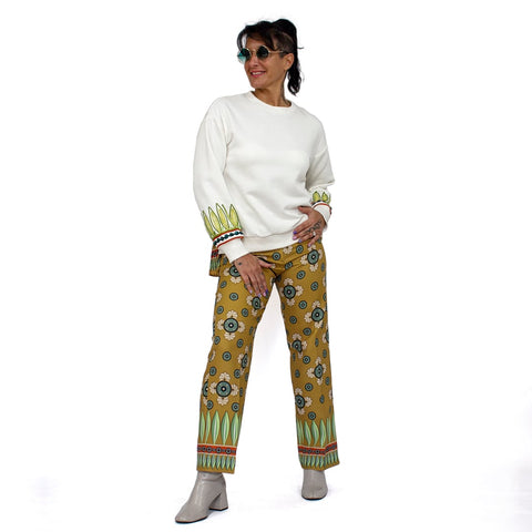 Lalipop Design  | Bluza z nadrukiem z plisowanym tyłem i haftowanym detalem