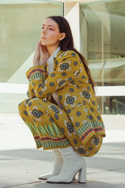 Lalipop Design | Abstract Flower Print Blazer with lining