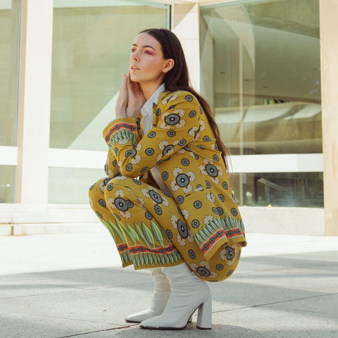 Lalipop Design | Abstract Flower Print Blazer with lining