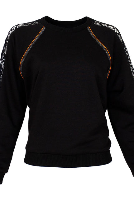Lalipop Design | Sweatshirt with guipure lace raglan sleeves