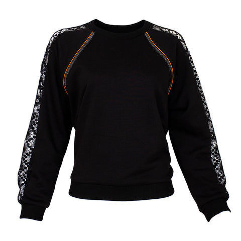 Lalipop Design | Sweatshirt with guipure lace raglan sleeves