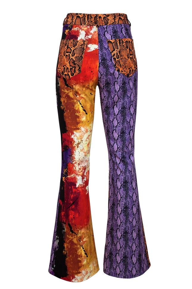 Lalipop Design | Colorful Print Patchwork Wide Leg Trousers