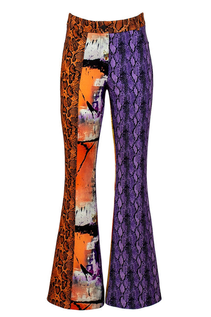 Lalipop Design | Colorful Print Patchwork Wide Leg Trousers