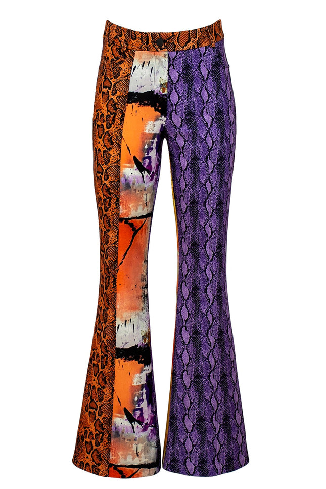 Lalipop Design | Colorful Print Patchwork Wide Leg Trousers