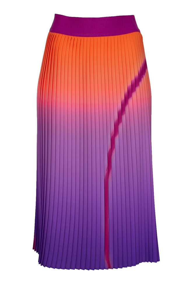 Lalipop Design | Pleated Midi Skirt with ombre abstract print