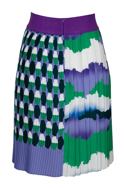Lalipop Design | Knee-Length Pleated Midi Skirt with wavey & polka dot print