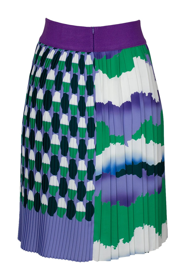 Lalipop Design | Knee-Length Pleated Midi Skirt with wavey & polka dot print