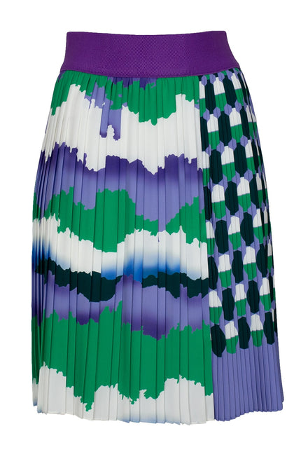Lalipop Design | Knee-Length Pleated Midi Skirt with wavey & polka dot print