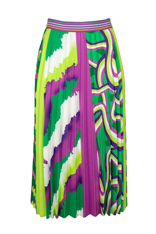 Lalipop Design | Half-Circle Pleated Midi skirt with colorful digital print