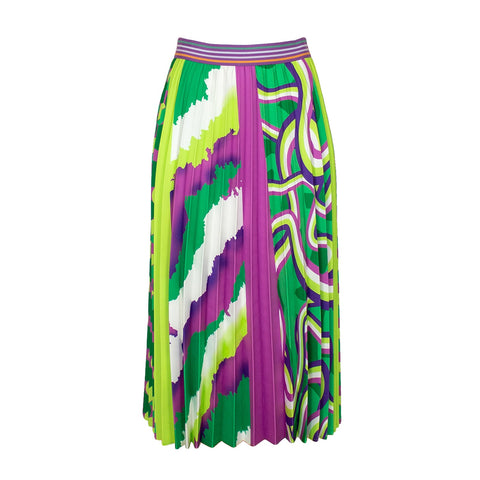 Lalipop Design | Half-Circle Pleated Midi skirt with colorful digital print
