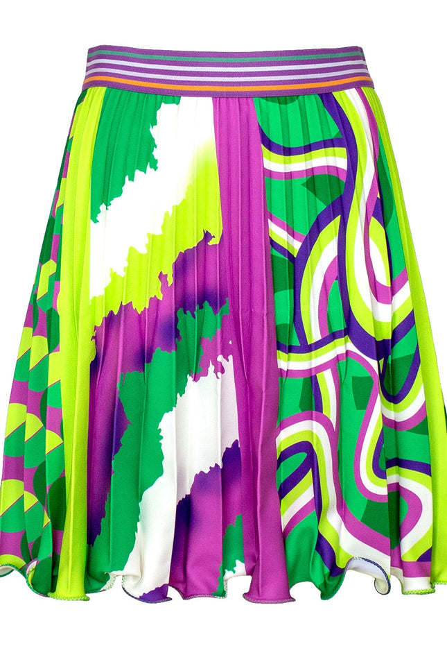 Lalipop Design | Half-Circle Pleated Mini Skirt with colorful digital print