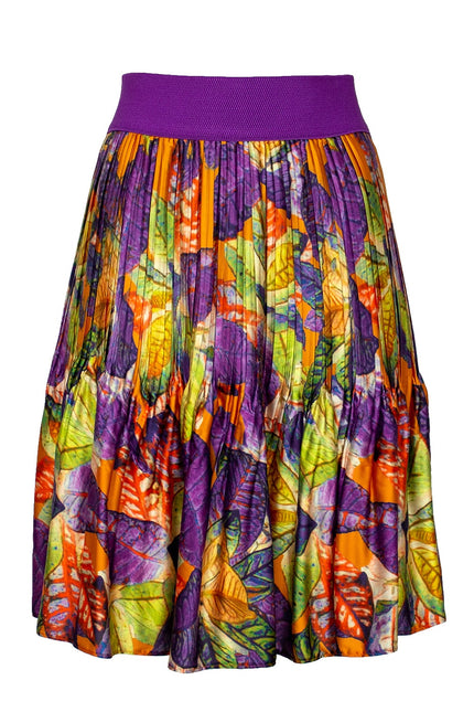 Lalipop Design | Recycled Polyester Printed Satin Pleated Mini Skirt