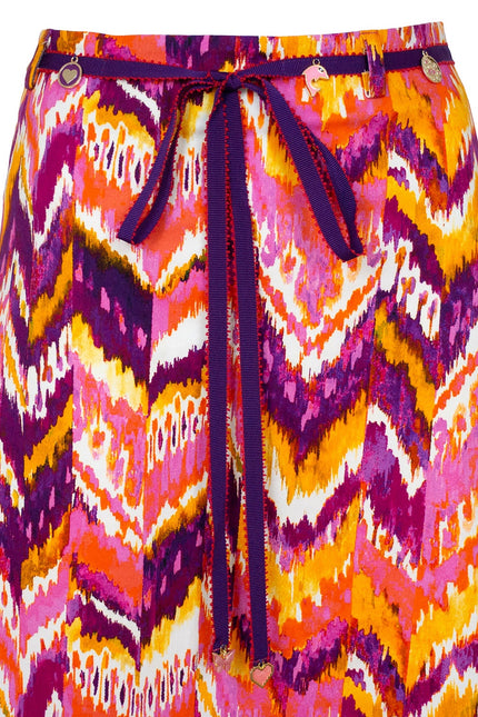 Lalipop Design | A-Line Colorful Zigzag Print Midi Skirt