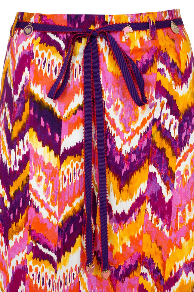 Lalipop Design | A-Line Colorful Zigzag Print Midi Skirt