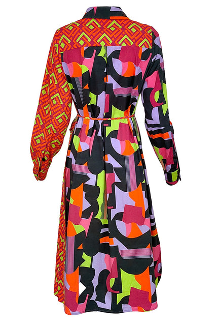 Lalipop Design | Geometric Color Block Midi Dress