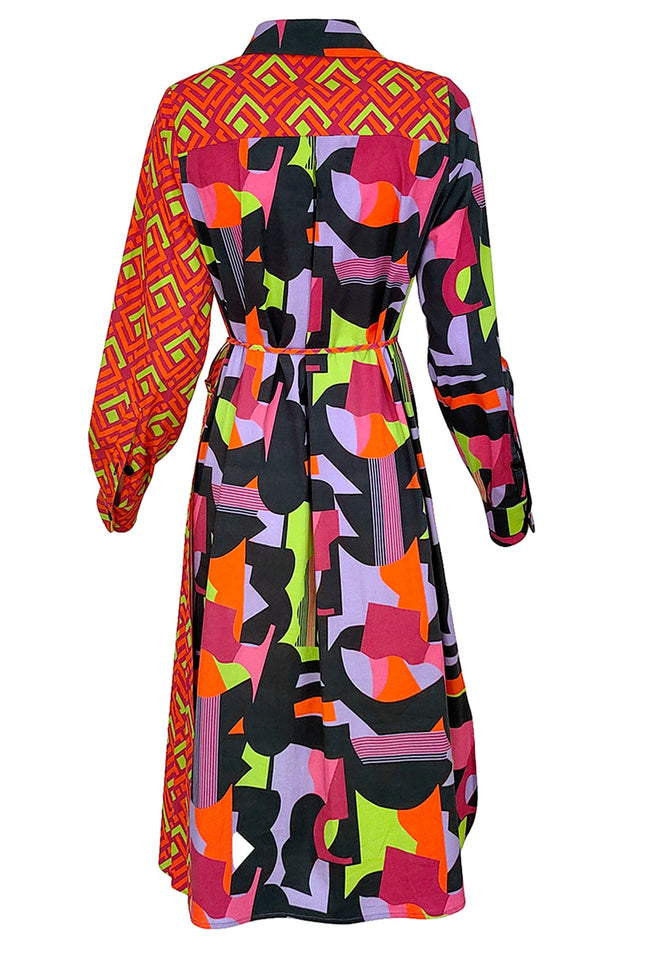 Lalipop Design | Geometric Color Block Midi Dress