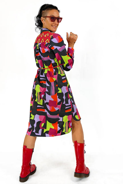Lalipop Design | Geometric Color Block Midi Dress