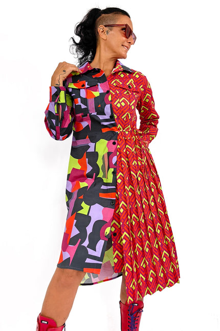 Lalipop Design | Geometric Color Block Midi Dress