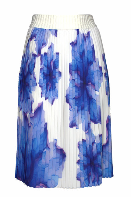 Lalipop Design | Floral-Print Elasticated-Waist Pleated Recycled Fabric Midi Skirt