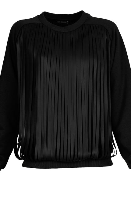 Lalipop Design | Bluza czarna bluza z frędzlami