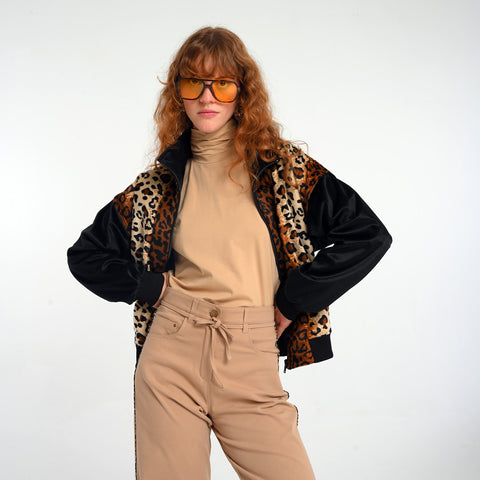 Lalipop Design | Leopard Print Bomber