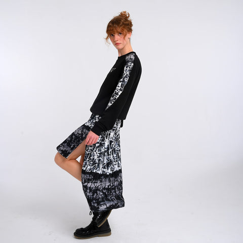 Lalipop Design | Asymmetrical Midi Skirt with an Abstract Print Design