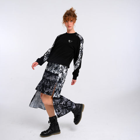 Lalipop Design | Asymmetrical Midi Skirt with an Abstract Print Design