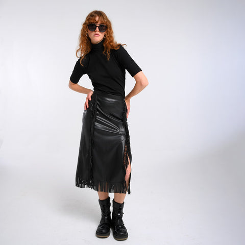 Lalipop Design | Spódnica midi z wegańskiej skóry