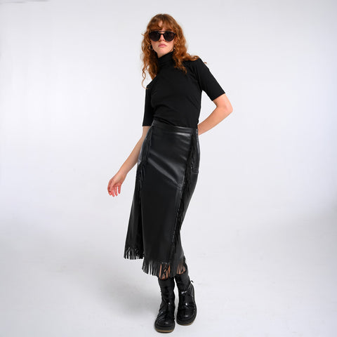 Lalipop Design | Spódnica midi z wegańskiej skóry