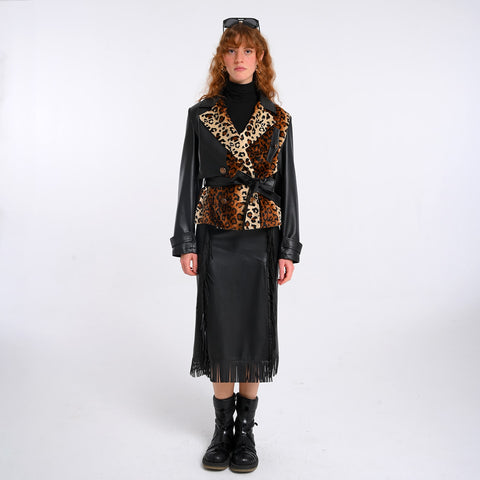 Lalipop Design | Spódnica midi z wegańskiej skóry