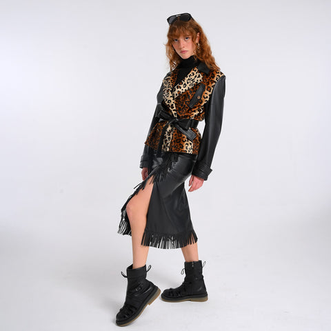 Lalipop Design | Spódnica midi z wegańskiej skóry